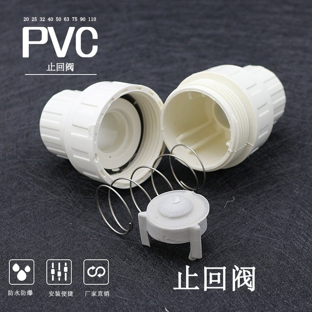 PVC water pipe fittings check valve 20 25 32 40 50 63 75 one-way valve check valve plastic pipe fittings
