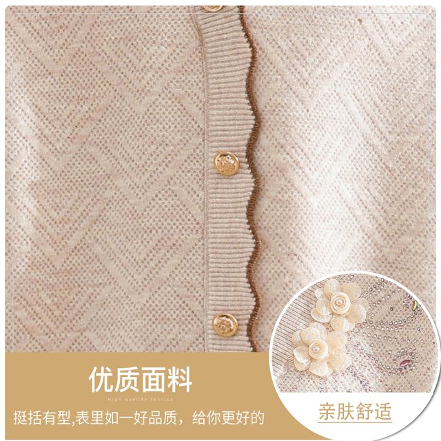 Yu Zhaolin middle-aged and elderly knitwear 2025 new velvet thickening casual age-reducing vacation two-piece autumn inner top