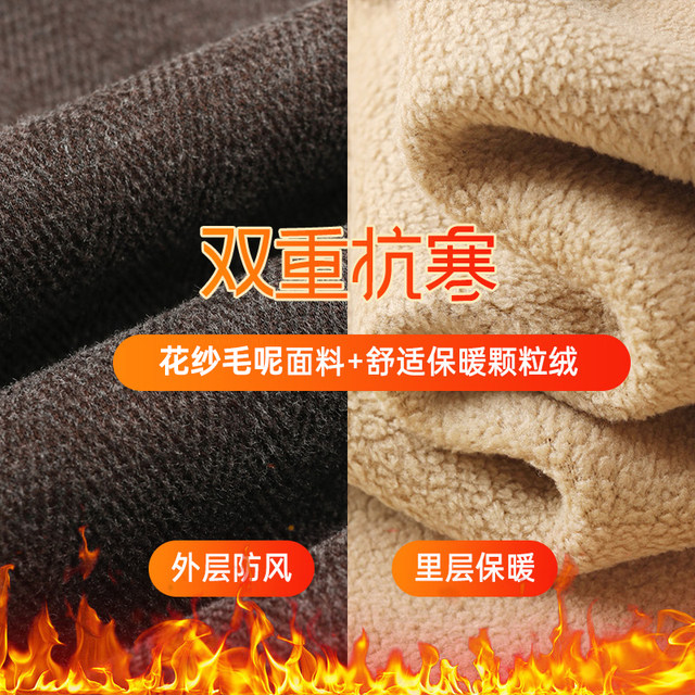 Yu Zhaolin's mother's winter straight-leg plush velvet thickened pants 2025 new fashionable middle-aged and elderly loose casual pants