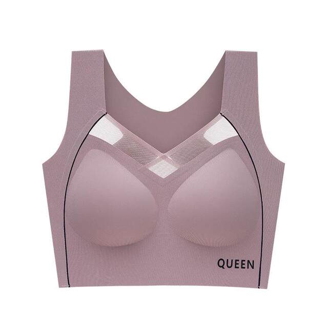 Large size sports underwear wide shoulder straps without steel rings large cup vest bra big breasts small cross straps anti-sliding shoulder straps