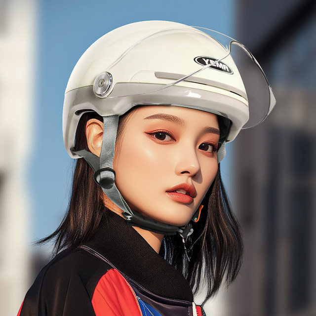 Mustang helmet official flagship store electric motorcycle men and women four season half helmet 3C certified summer sun protection safety helmet