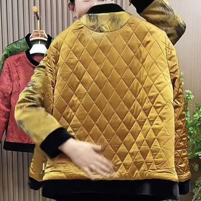 Chinese style national style retro plate buckle plus cotton thickened stand collar Tang suit cotton coat jacket winter new warm cotton jacket top