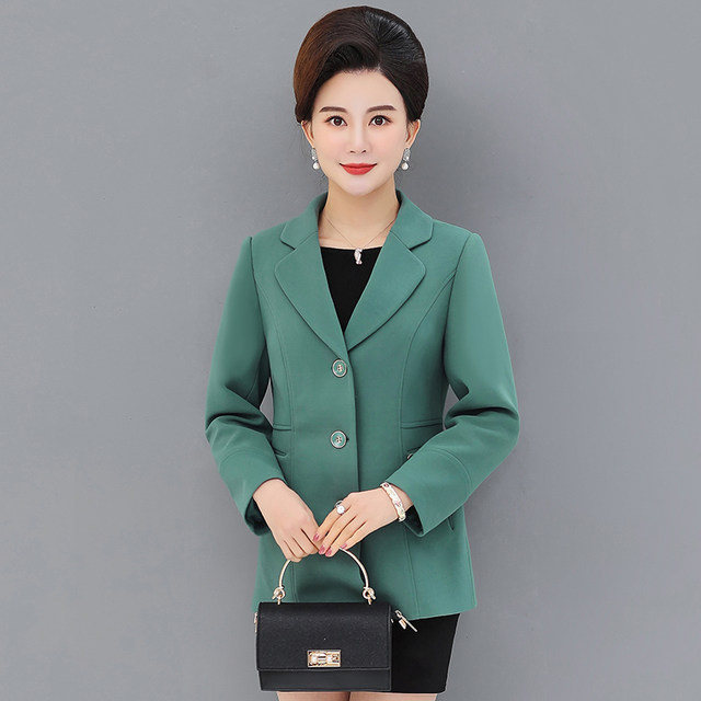 
Spring and Autumn Jacket 2022 Middle-aged Women's Suit Middle-aged and Elderly Mother Wearing 50 Years Old Slim Small Suit Short Top