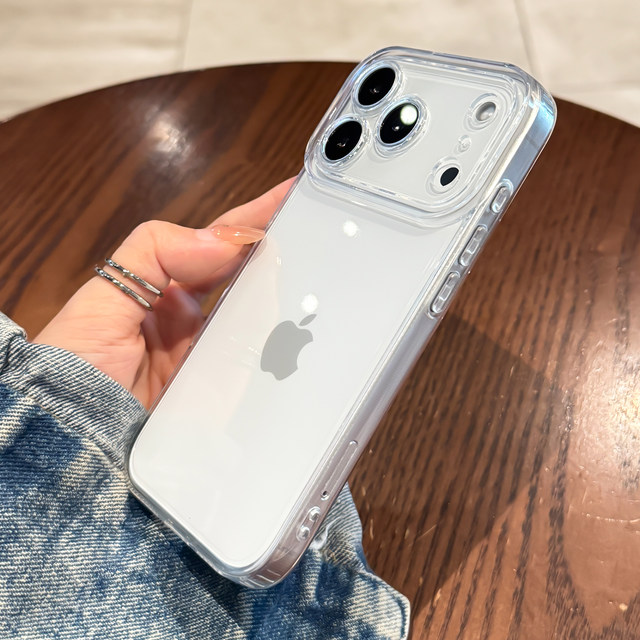 2025 new model suitable for Apple 17promax all-inclusive transparent mobile phone case iPhone17pro silicone soft shell 17air ultra-thin shell Apple 17 protective case ip17 male and female Internet celebrity simple