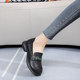Da Yaya Large size women's shoes 41-43 foot wide feet fat head layer cowhide hollow retro flat bottom Lefu shoes 5231-3
