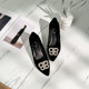 Wide fat feet large size women's shoes 41-43 preferred 2025 spring new genuine leather thin heel pointed-toe shoes 25-166