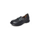 Da Yaya Large size women's shoes 41-43 foot wide feet fat head layer cowhide hollow retro flat bottom Lefu shoes 5231-3
