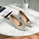 Wide fat feet large size women's shoes 41-43 preferred 2025 spring new genuine leather thin heel pointed-toe shoes 25-166