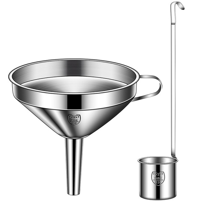 Funnel 316 stainless steel food grade household kitchen small diameter with filter oil pouring wine grape wine maker