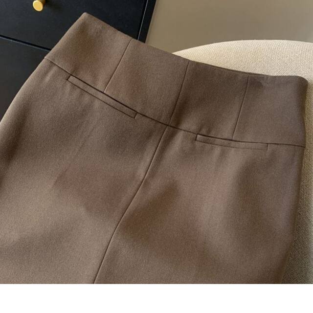 Hip skirt coffee color suits skirt zipper band -in skirt selected fabric light workplace A -line straight skirt