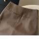 Hip skirt coffee color suits skirt zipper band -in skirt selected fabric light workplace A -line straight skirt