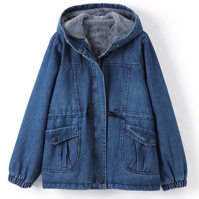 Cotton denim jacket for middle-aged and elderly people 2025 autumn and winter thin cotton clothing for middle-aged mothers plus velvet and thickened pure cotton clothing for women