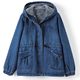 Cotton denim jacket for middle-aged and elderly people 2025 autumn and winter thin cotton clothing for middle-aged mothers plus velvet and thickened pure cotton clothing for women