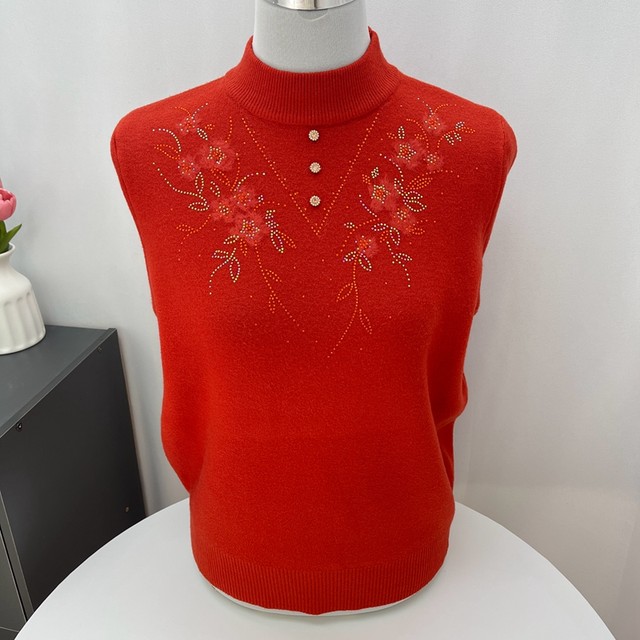 Mom wears velvet thickened grandma sweater for autumn and winter for women loose velvet warm knitted base shirt for middle-aged and elderly