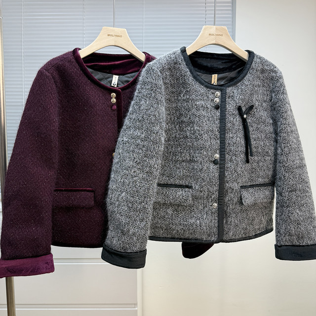 Middle-aged mother's clothes winter clothes 2025 new style small fragrant jacket middle-aged and elderly women's loose-fitting cotton-padded tops