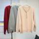 Mom's autumn knitted bottoming shirt 2025 new middle-aged and elderly fashion women's loose v-neck thin tops