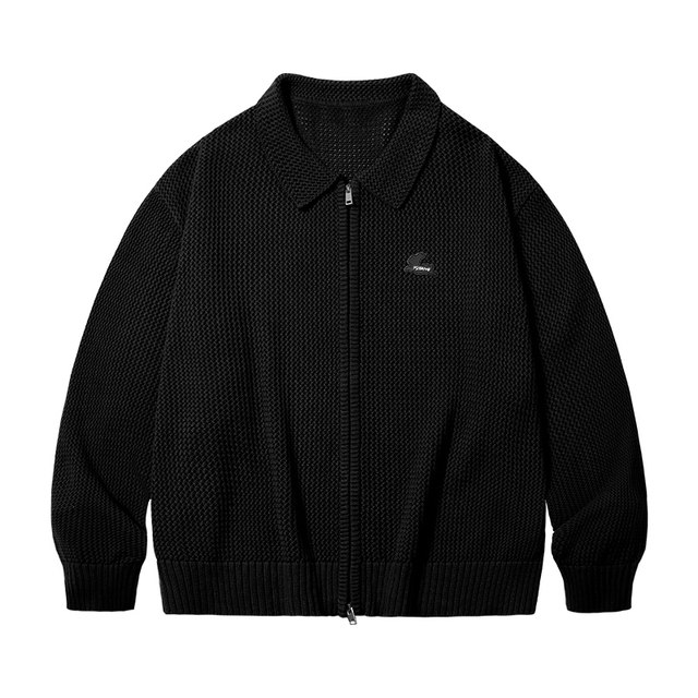 PSO Brand Men's and Women's Hole-Wire Knitted Cardigan Zipper Sweater Jacket Loose Tops Spring and Autumn