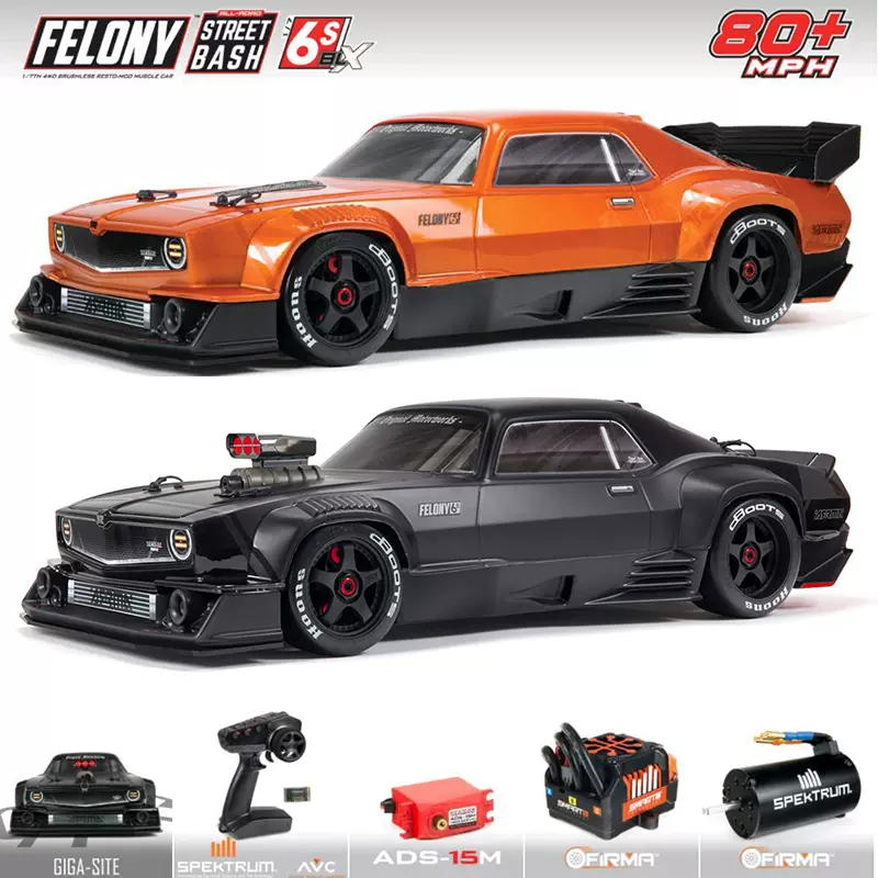 遙控電動模型車arrma火鳥越界1 7超級平跑復古肌肉車ara7617v2