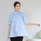 New Japanese thin short-sleeved doll shirt in spring and summer style, solid color loose shirt with bow and small turtleneck top