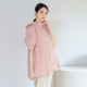New Japanese thin short-sleeved doll shirt in spring and summer style, solid color loose shirt with bow and small turtleneck top