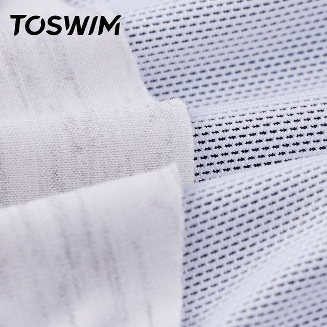 TOSWIM skirt swimsuit one-piece swimsuit women's black and white color short-sleeved conservative sun protection swimsuit new seaside