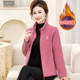 Middle-aged and elderly mothers autumn and winter polar fleece jacket new women's oli fleece plus velvet thickened casual warm top