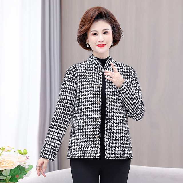 Middle-aged and elderly women's cotton-padded clothes, mothers' home small cotton-padded jackets, grandma's clothes, large-size warm liner cotton clothes, elderly jackets, winter clothes