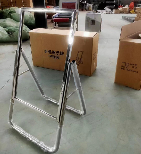 Steel Rack Sign Stainless steel folding poster rack water sign advertising rack sign ...