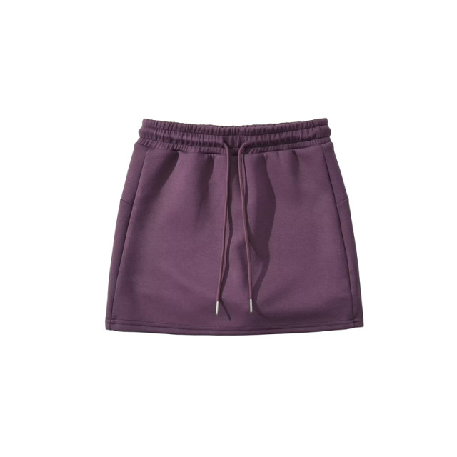 Age-reducing college style high waist tie air-sensitive sports skirt with safety pants casual hip-covered skirt