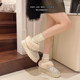 Sequined furry snow boots for women in winter 2025 new style lazy one-legged cotton boots plus velvet thickened warm cotton shoes trendy