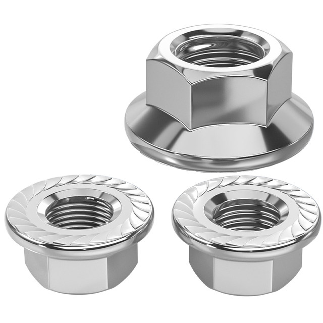 304 stainless steel fine thread/reverse thread flange nut DIN6923 nut screw cap M3M4M5M6M8M10M12
