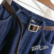 Retro denim skirt with pockets, skirt for women, spring and summer 2025 new high-waisted slim A-line skirt long skirt