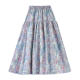 Retro oil painting style floral skirt for women in spring and summer 2025 high-waisted slim printed skirt A-line skirt large umbrella skirt