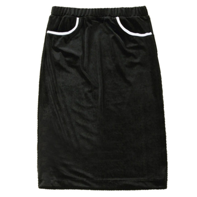 2025 summer and autumn new casual straight skirt for women with high waist slim gold velvet sports one-step hip-wrap short skirt