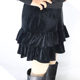 Temperament simple golden velvet skirt for women in spring and summer versatile ruffle hem high waist temperament hip-cover short skirt a-shaped
