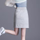 Black skirt for women's short spring and summer high waist casual lace-up pure cotton slimming hip-covering sports hip-covering A-line skirt trendy