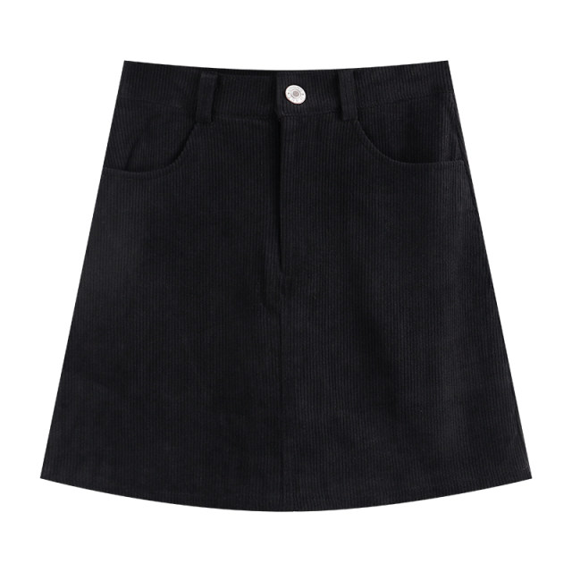 American retro corduroy skirt for women with autumn and winter large size design niche hip skirt for slim A-line short skirt