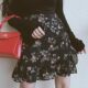 Large size small floral skirt for women, summer A-line skirt for fat mm high waist belly cover skirt for hips ruffled chiffon short skirt