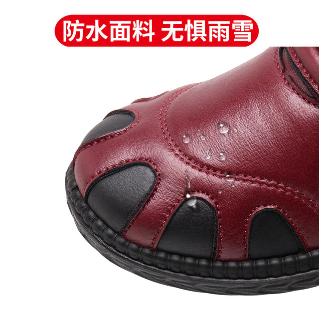 Old Beijing cloth shoes winter female cotton shoes with velvet and warm old man grandma cotton boots casual anti -skid middle -aged and elderly mother shoes
