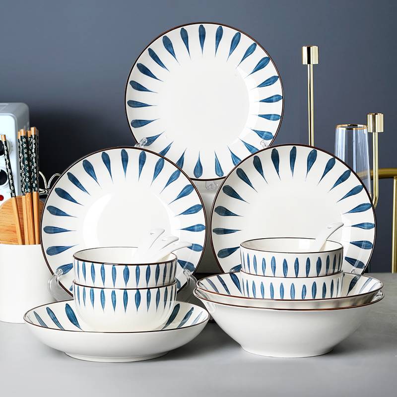 厨房用品锅碗瓢盆大全饭店全套碗碟套装家用网红组合北欧风格高档