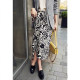 2024 autumn new design niche mid-length skirt high-waisted temperament printed leopard print irregular skirt for women