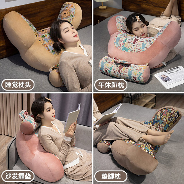 Retro style bedside cushion soft waist protection pillow large backrest sofa pillow on bed reading pillow dormitory student summer