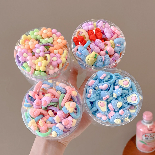 Children's rubber band does not hurt hair small headband girls cute hair ring tie headband high elastic durable baby hair rope headdress