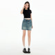 Denim short skirt for women 2025 summer new large size high waist A-line slim and fat mm loose skirt for old washing