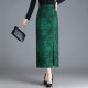 2025 new modified cheongsam skirt for women in spring and autumn mid-length summer retro Chinese style slit one-step hip-wrap skirt