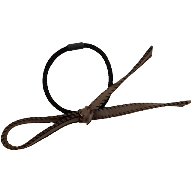 French Maillard retro pu bow hair rope 2024 new style simple niche high-end hair rope with versatile temperament