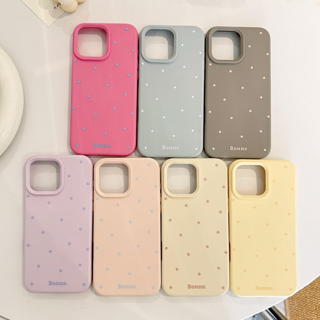 
Niche Ins Simple Solid Color Polka Dot Applicable Apple 17 Promax Mobile Case iPhone 16 New 15 Pro Men and Women 14 Personal Contrast Color Dopamine 16 Design Sense 11 All-inclusive Soft Shell