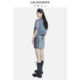 I love LuluLULUALWAYS Autumn New High Waist A-line Spoke Interface Bag Blue Denim Skirt
