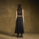 Tuogu trendy brand black fishtail skirt for women with hips and high waist 2025 autumn and winter new long slim printed skirt