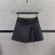 Irregular pleated short skirt for women with high waist slim A-line suit skirt